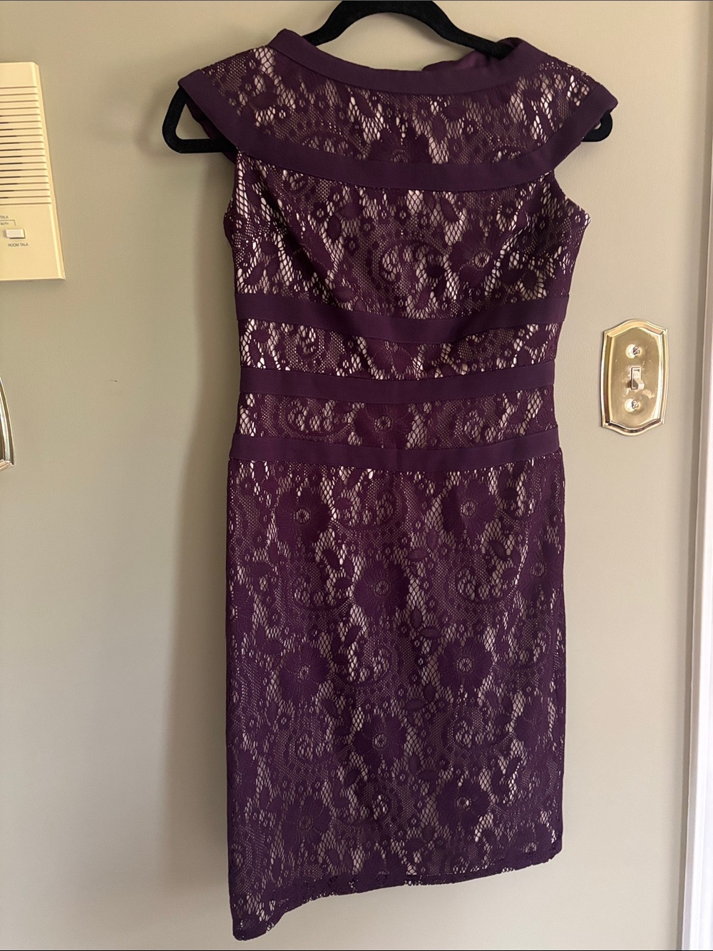 Adrianna Papell Deep Plum Lace Sheath Dress